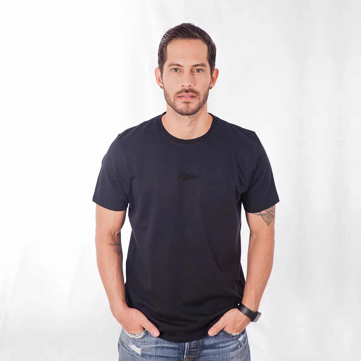 Nitrato Camisetas Hombre Instintos Básicos Negra