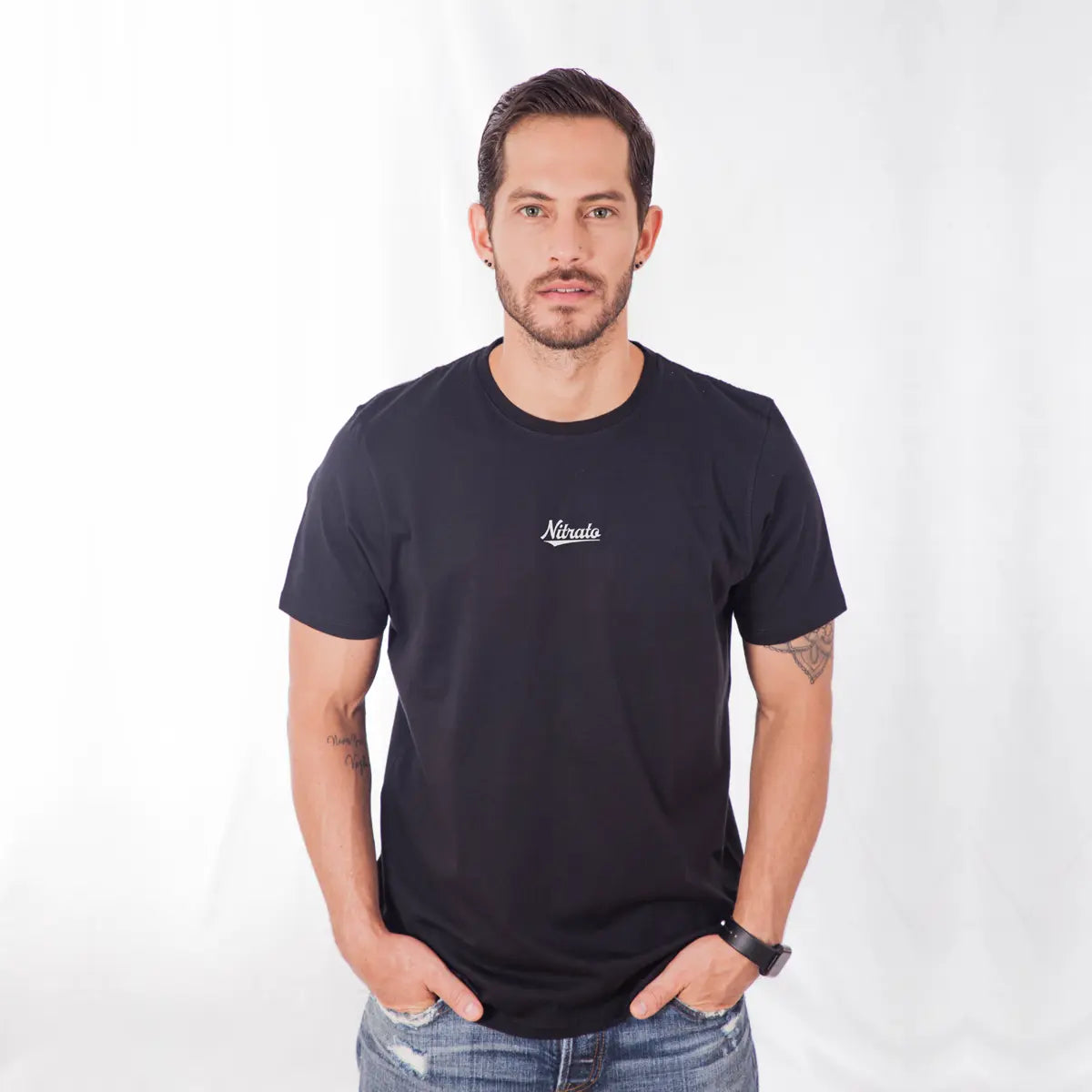 Nitrato Camisetas Hombre Instintos Básicos Negra